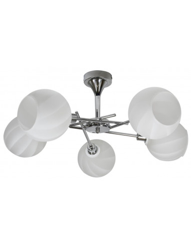 CANDELLUX RAUL LAMPA WISZĄCA 5X40W E14 CHROM KLOSZ BIAŁY 35-72269