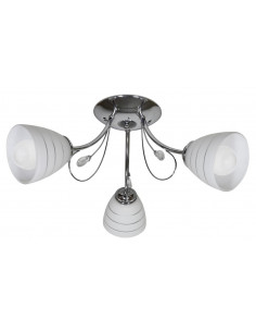 CANDELLUX SIMPLI LAMPA WISZĄCA 3*40W E27  CHROM  Z KRYSZTAŁKIEM+KLOSZ Z PASKIEM 33-63847