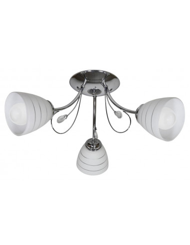CANDELLUX SIMPLI LAMPA WISZĄCA 3*40W E27  CHROM  Z KRYSZTAŁKIEM+KLOSZ Z PASKIEM 33-63847