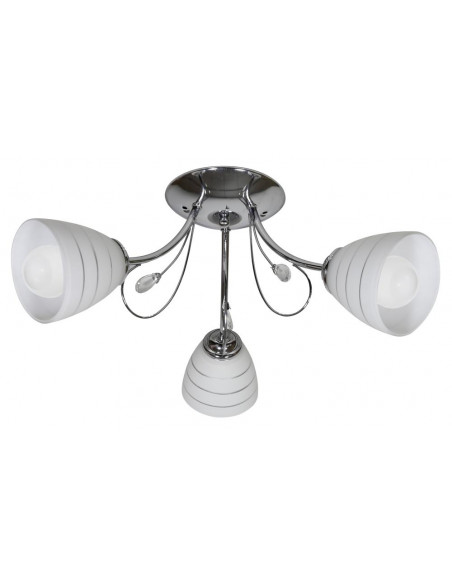 CANDELLUX SIMPLI LAMPA WISZĄCA 3*40W E27  CHROM  Z KRYSZTAŁKIEM+KLOSZ Z PASKIEM 33-63847