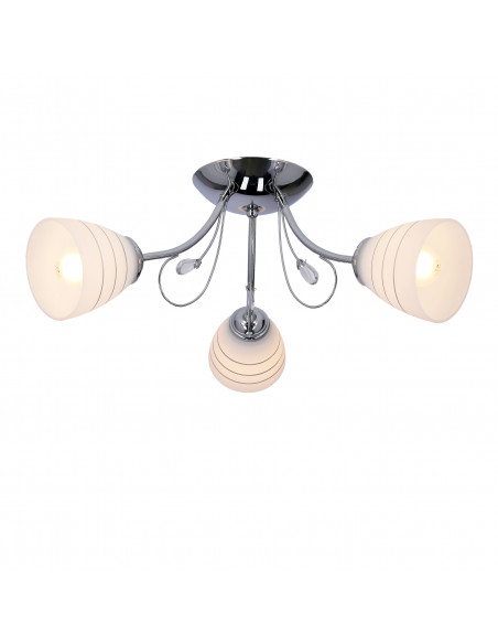 CANDELLUX SIMPLI LAMPA WISZĄCA 3*40W E27  CHROM  Z KRYSZTAŁKIEM+KLOSZ Z PASKIEM 33-63847