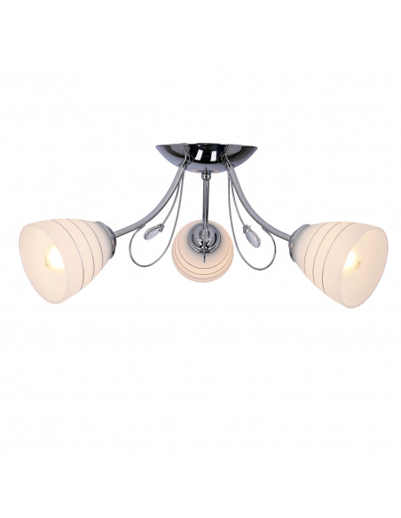 CANDELLUX SIMPLI LAMPA WISZĄCA 3*40W E27  CHROM  Z KRYSZTAŁKIEM+KLOSZ Z PASKIEM 33-63847