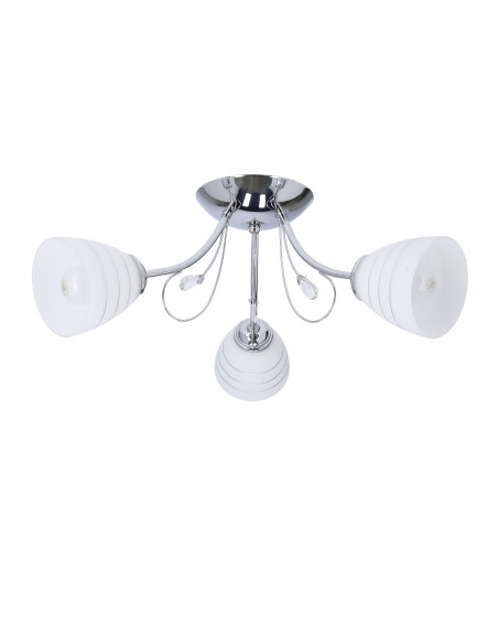 CANDELLUX SIMPLI LAMPA WISZĄCA 3*40W E27  CHROM  Z KRYSZTAŁKIEM+KLOSZ Z PASKIEM 33-63847
