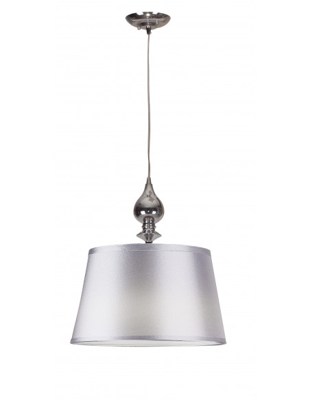 CANDELLUX PRIMA LAMPA WISZĄCA CHROMOWY 1X60 E27 ABAŻUR SREBRNY 31-03690