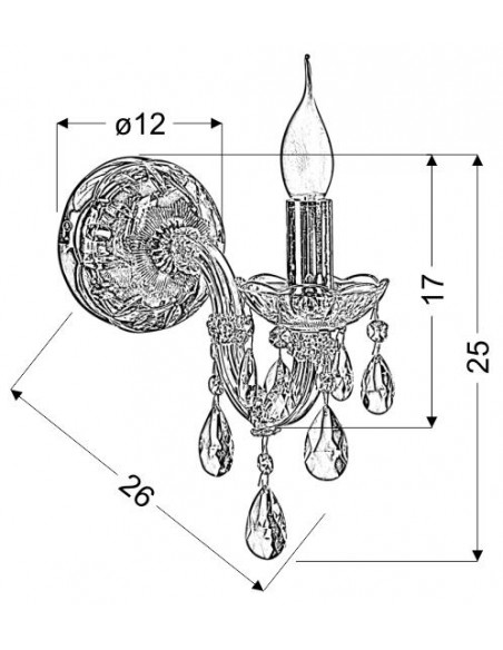 CANDELLUX MARIA TERESA LAMPA KINKIET 1X40W E14 ZŁOTY 21-95742