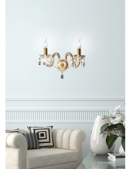 CANDELLUX MARIA TERESA LAMPA KINKIET 2X40W E14 ZŁOTY 22-94592