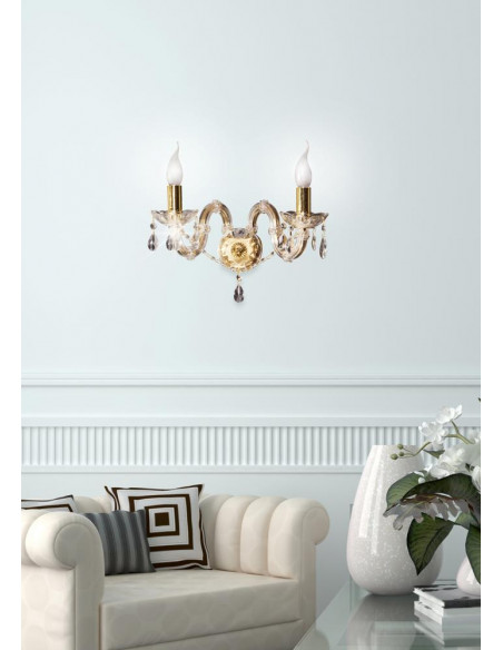 CANDELLUX MARIA TERESA LAMPA KINKIET 2X40W E14 ZŁOTY 22-94592