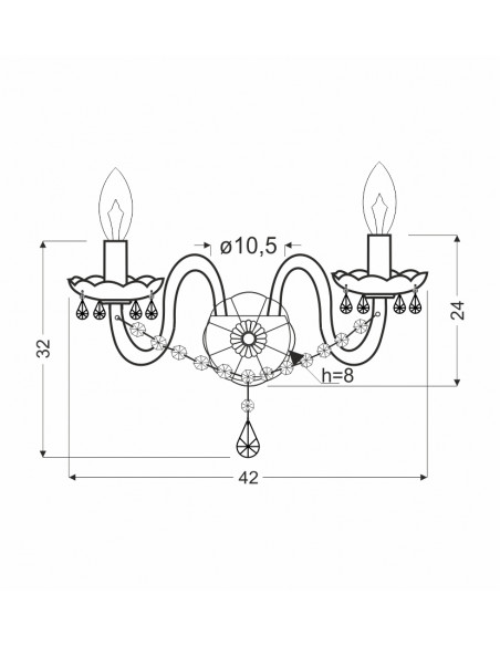 CANDELLUX MARIA TERESA LAMPA KINKIET 2X40W E14 ZŁOTY 22-94592