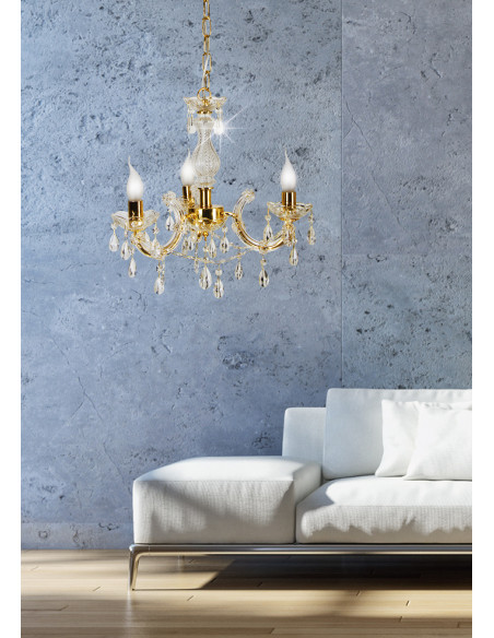 CANDELLUX MARIA TERESA LAMPA WISZĄCA 3X40W E14 ZŁOTY 33-94639