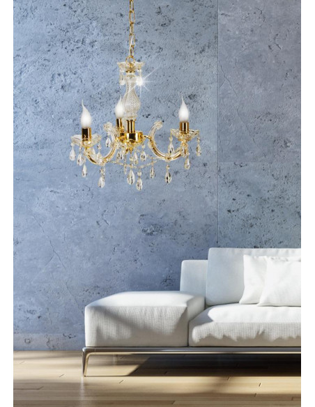 CANDELLUX MARIA TERESA LAMPA WISZĄCA 3X40W E14 ZŁOTY 33-94639