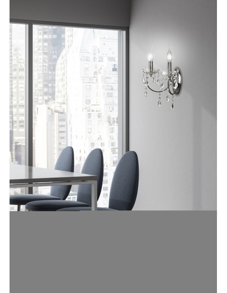 CANDELLUX AURORA LAMPA KINKIET 2*40W E14 CHROM 22-96138