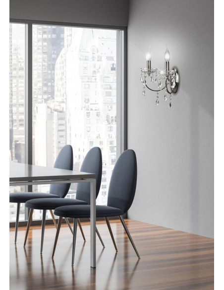 CANDELLUX AURORA LAMPA KINKIET 2*40W E14 CHROM 22-96138