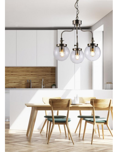CANDELLUX BALLET LAMPA WISZĄCA 3X40W E27 PATYNOWY 33-70869