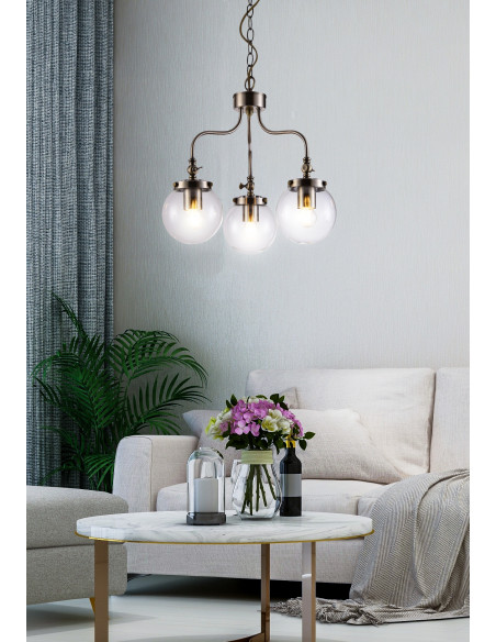 CANDELLUX BALLET LAMPA WISZĄCA 3X40W E27 PATYNOWY 33-70869