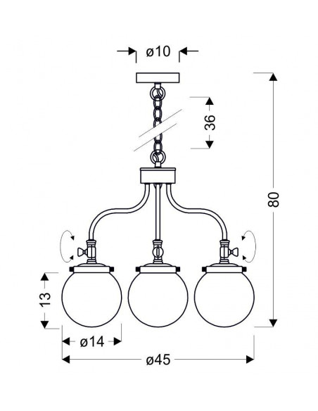 CANDELLUX BALLET LAMPA WISZĄCA 3X40W E27 PATYNOWY 33-70869