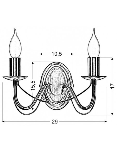 CANDELLUX MUZA LAMPA KINKIET 2X40W E14 PATYNA 22-69156