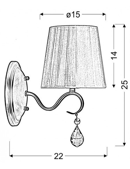 CANDELLUX FIESTA LAMPA KINKIET 1X40W E14 21-04420