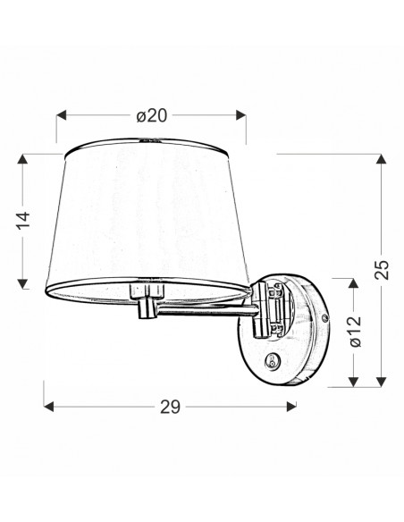 CANDELLUX IBIS LAMPA KINKIET 1X40W E14 PATYNA 21-01279