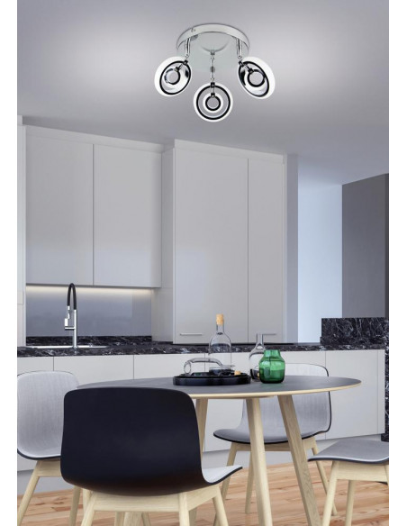 CANDELLUX CELT LAMPA SUFITOWA PLAFON 3X6W LED CHROM 3000K 98-62024