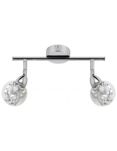 CANDELLUX BOLO LAMPA SUFITOWA LISTWA 2X6W LED SMD GŁÓWKA OKRĄGŁA 1E Z PRZEGUBEM KLOSZ WYMIENNY KD SYSTEM CHROM/BEZBARWNY 92-