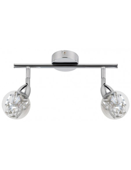 CANDELLUX BOLO LAMPA SUFITOWA LISTWA 2X6W LED SMD GŁÓWKA OKRĄGŁA 1E Z PRZEGUBEM KLOSZ WYMIENNY KD SYSTEM CHROM/BEZBARWNY 92-
