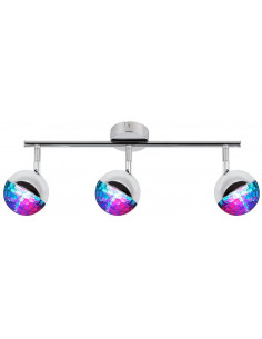 CANDELLUX PARTY LAMPA SUFITOWA LISTWA 3X3W LED RGB GŁÓWKA OKRĄGŁA 1E Z PRZEGUBEM KD SYSTEM CHROM 93-67777