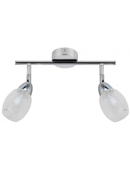 CANDELLUX RICO LAMPA SUFITOWA LISTWA 2X6W LED SMD GŁÓWKA OKRĄGŁA 1E Z PRZEGUBEM KD SYSTEM KLOSZ WYMIENNY CHROM/BEZBARWNY 92-