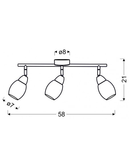 CANDELLUX RICO LAMPA SUFITOWA LISTWA 3X6W LED SMD GŁÓWKA OKRĄGŁA 1E Z PRZEGUBEM KD SYSTEM KLOSZ WYMIENNY CHROM/BEZBARWNY 93-