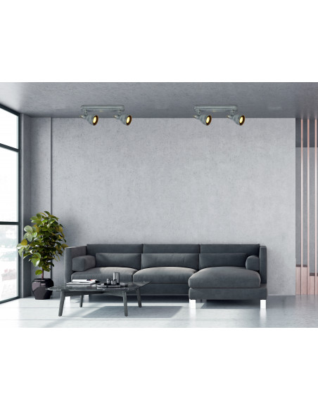 CANDELLUX ASH LAMPA SUFITOWA LISTWA 2X40W GU10 SZARY MAT 92-64400