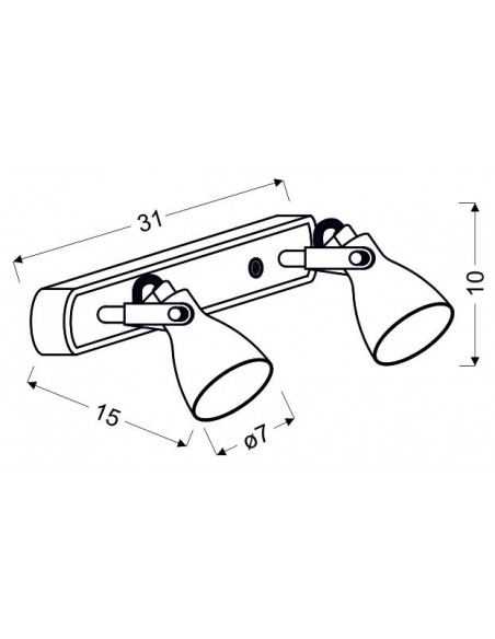 CANDELLUX ASH LAMPA SUFITOWA LISTWA 2X40W GU10 SZARY MAT 92-64400