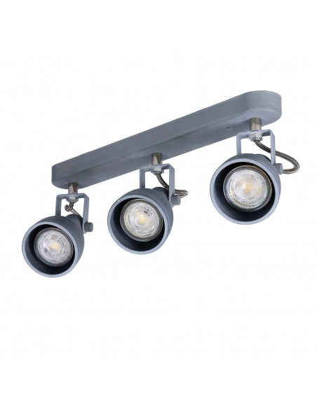 CANDELLUX ASH LAMPA SUFITOWA LISTWA 3X40W GU10 SZARY MAT 93-64301