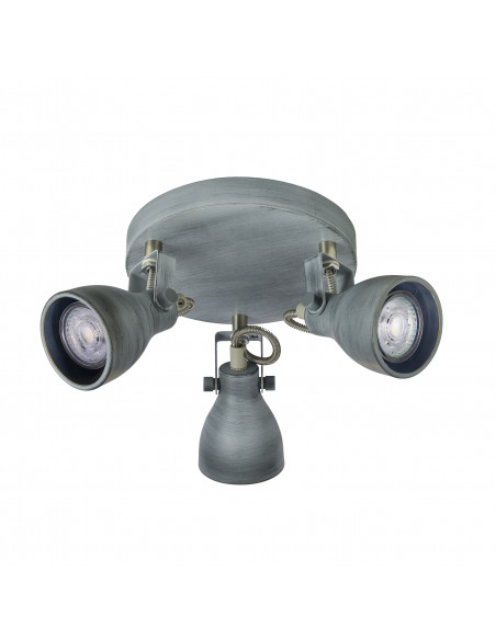 CANDELLUX ASH LAMPA SUFITOWA PLAFON 3X40W GU10 SZARY MAT 98-64325