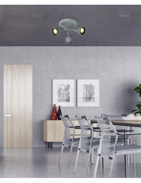 CANDELLUX ASH LAMPA SUFITOWA PLAFON 3X40W GU10 SZARY MAT 98-64325