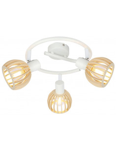 CANDELLUX ATARRI LAMPA SUFITOWA SPIRALA 3X25W E14 BIAŁY+DREWNO 98-68125