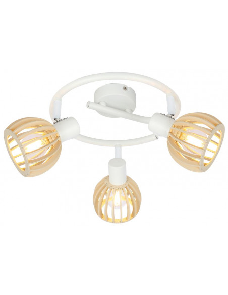 CANDELLUX ATARRI LAMPA SUFITOWA SPIRALA 3X25W E14 BIAŁY+DREWNO 98-68125