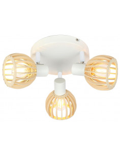 CANDELLUX ATARRI LAMPA SUFITOWA PLAFON 3X25W E14 BIAŁY+DREWNO 98-68118