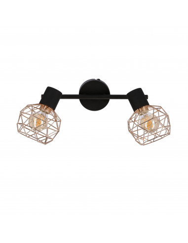CANDELLUX ACROBAT LAMPA SUFITOWA LISTWA 2X40W E14 CZARNY KLOSZ ZŁOTY 92-66336