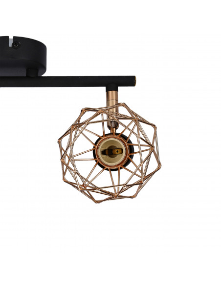 CANDELLUX ACROBAT LAMPA SUFITOWA LISTWA 2X40W E14 CZARNY KLOSZ ZŁOTY 92-66336