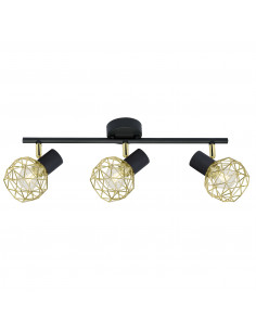 CANDELLUX ACROBAT LAMPA SUFITOWA LISTWA 3X40W E14 CZARNY KLOSZ ZŁOTY 93-66640