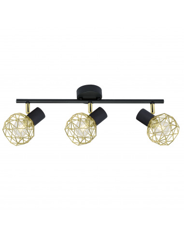 CANDELLUX ACROBAT LAMPA SUFITOWA LISTWA 3X40W E14 CZARNY KLOSZ ZŁOTY 93-66640