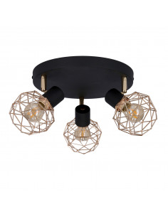 CANDELLUX ACROBAT LAMPA SUFITOWA PLAFON 3X40W E14 CZARNY KLOSZ ZŁOTY 98-66466