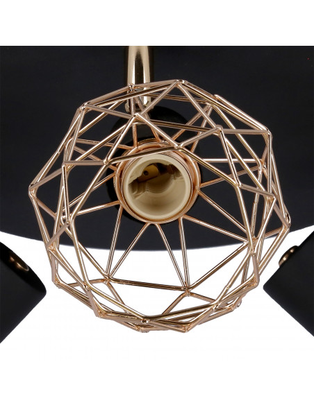 CANDELLUX ACROBAT LAMPA SUFITOWA PLAFON 3X40W E14 CZARNY KLOSZ ZŁOTY 98-66466