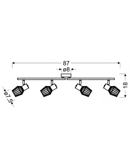 CANDELLUX VIKING LAMPA SUFITOWA LISTWA 4X40W E14 SZARY 94-68033