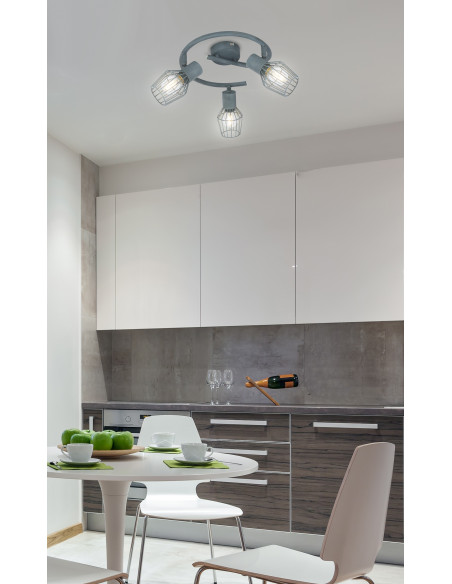 CANDELLUX VIKING LAMPA SUFITOWA SPIRALA 3X40W E14 SZARY 98-68040
