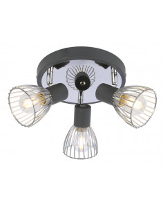 CANDELLUX MODO LAMPA SUFITOWA PLAFON 3X40W E14 CZARNY+CHROM 98-61546