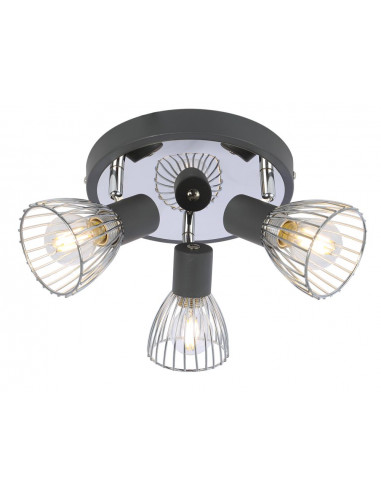 CANDELLUX MODO LAMPA SUFITOWA PLAFON 3X40W E14 CZARNY+CHROM 98-61546