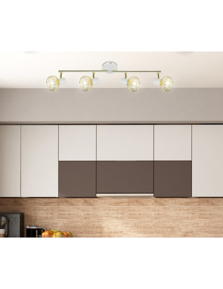 CANDELLUX OSLO LAMPA SUFITOWA LISTWA 4X40W E14 BIAŁY/ZŁOTY 94-61812