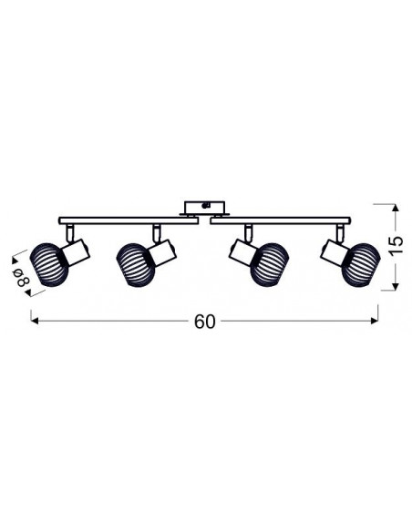 CANDELLUX OSLO LAMPA SUFITOWA LISTWA 4X40W E14 BIAŁY/ZŁOTY 94-61812