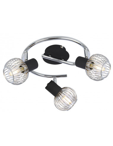 CANDELLUX OSLO LAMPA SUFITOWA SPIRALA 3X40W E14 CZARNY/CHROM 98-61867