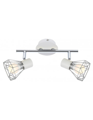 CANDELLUX VERVE LAMPA SUFITOWA LISTWA 2X40W E14 BIAŁY ABAŻUR CHROM 92-61348